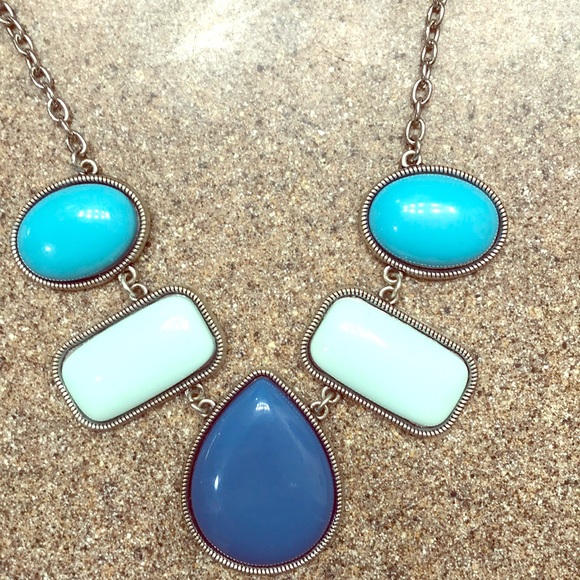 Express Jewelry - Royal blue, teal, and mint necklace
